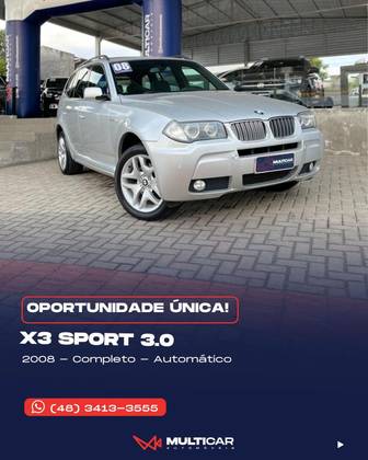 BMW X3 3.0 SPORT 4X4 24V GASOLINA 4P AUTOMÁTICO BMW X3 3.0 SPORT 4X4 24V GASOLINA 4P AUTOMÁTICO